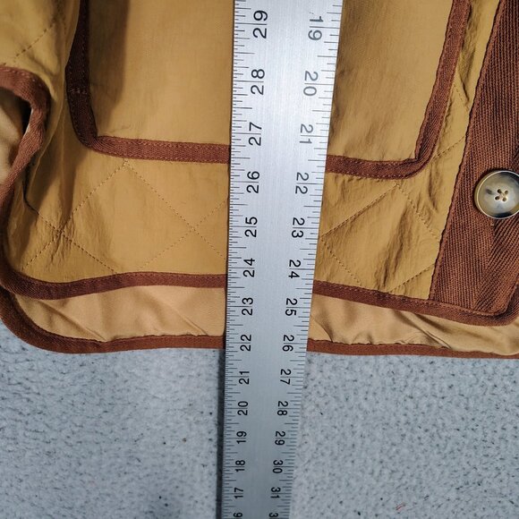 Loft Field Jacket Women's Small Camel Quilted Hi-Low Button Front Outdoor Preppy - Picture 8 of 12